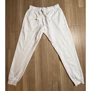 Young LA L White 65% Cotton 35% Polyester Jogger Sweatpants Fleece Men